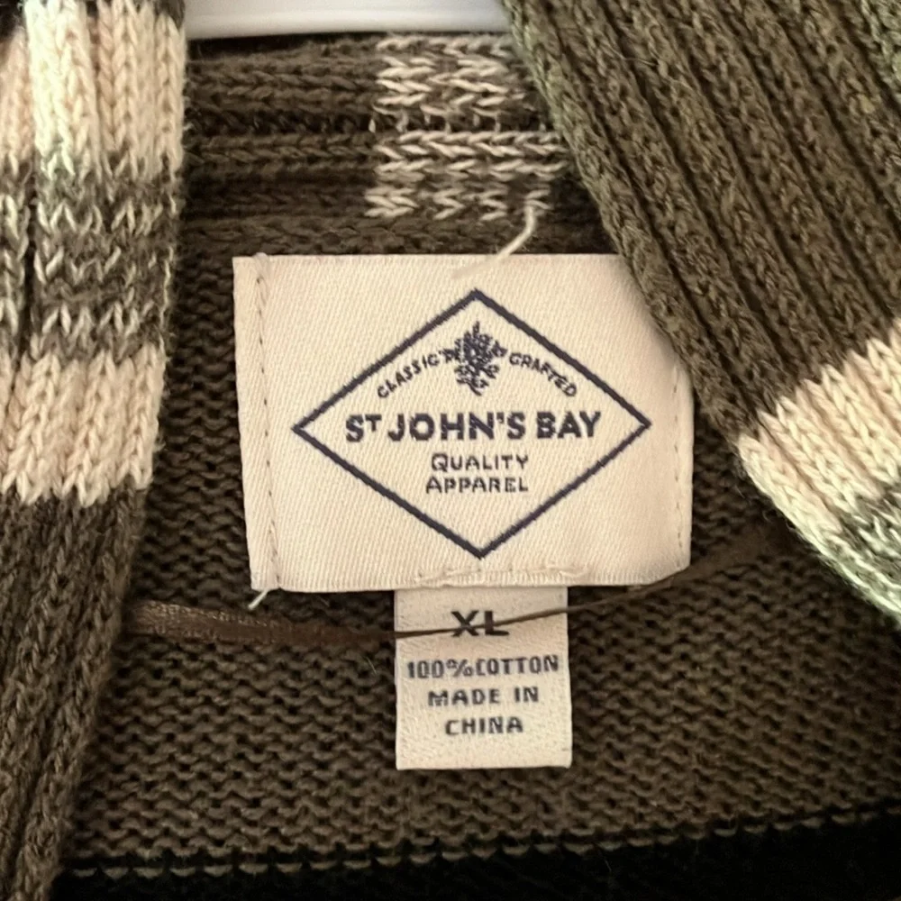 St John’s Bay Womens XL Long Sleeve Open Front Lightweight Cotton Knit Cardigan